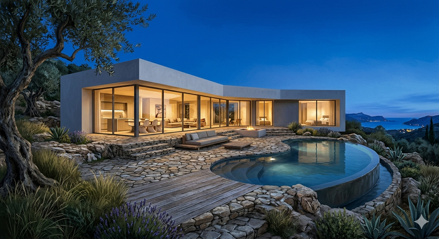 Maison contemporaine à toit plat, vue 3